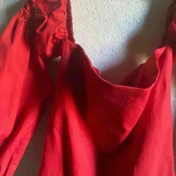 ÀCHEVAL PAMPA  Net Sustain Nube Off-The-Shoulder Stretch-Cotton Red Midi Dress M - Picture 9 of 16